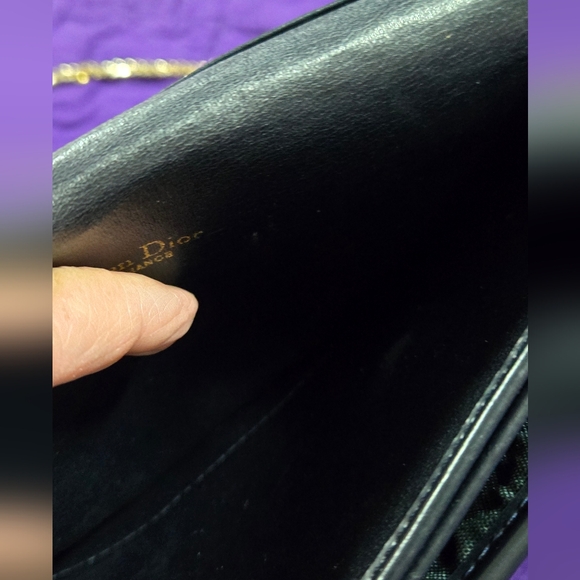 VINTAGE DIOR TROTTER OBLIQUE CANVAS NAVY SHOULDER/ CROSSBODY BAG - Picture 9 of 12